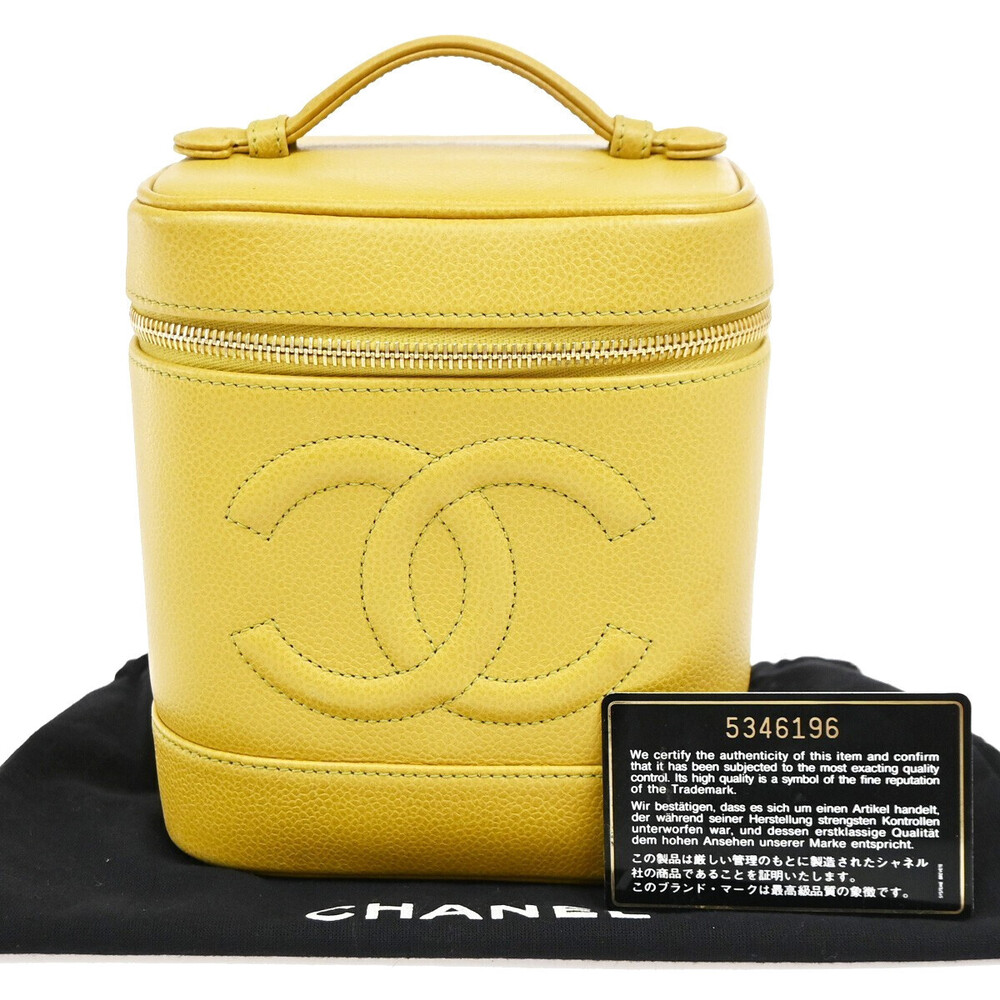 Chanel Vintage Timeless Cosmetic Case Caviar Tall